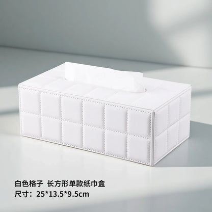 Elegant PU Leather Square Tissue Holder for Coffee Table, Decorative Napkin Paper Case for Home Hotel Restaurant Living Rooms