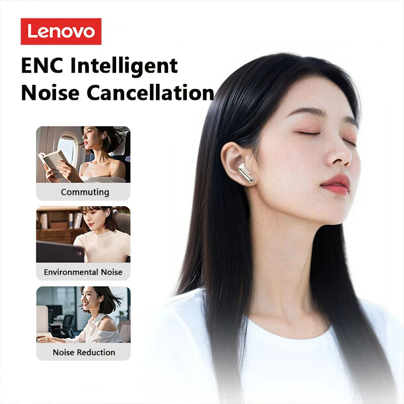 Lenovo LE208 TWS Bluetooth 6.0 Wireless Leather Earphones Stereo ENC Noise Cancelling Headphone 38ms Low Latency Gaming Headset