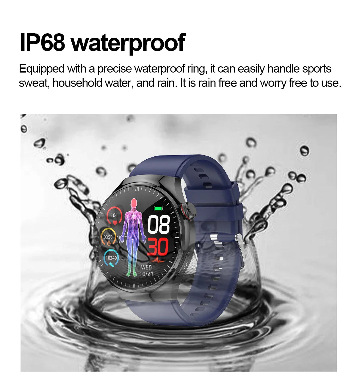 2025 New Nursing Grade Smart Watch Blood oxygen Blood Lipid Uric Acid ECG+PPG Body Temperature Bluetooth Call Health Smartwatch