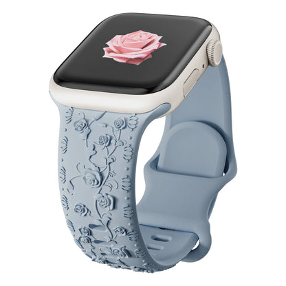 For Apple Watch Band 42mm 41mm 40 45mm 49mm 44mm Floral Engraved bracelet correa for iwatch series11 10 9 7 SE 6 8 Ultra 2 Strap