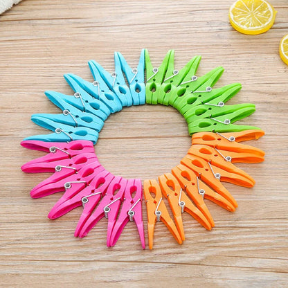 48/24Pcs Clothespins Hanging Pegs Clips Plastic Hangers Racks Laundry Clothes Pegs Clamps Towel Clips Home Storage Hooksks