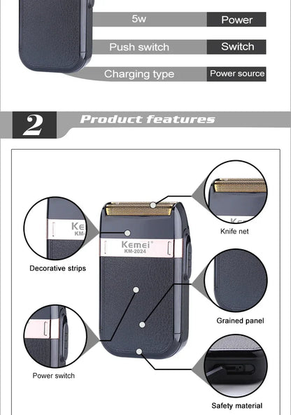 Kemei Hair Clipper Kit Men's Electric Shaver Hair Trimmer Machine Professional Hair Cutting Machine Km-2299 Km-032 Km-2024
