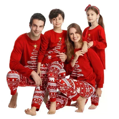 Christmas Look Pajamas Set Mom Dad Kids Dog Matching Pyjamas Cute Elf Print Sleepwear Soft Loose 2 Pieces Suit Xmas Wear Pijamas