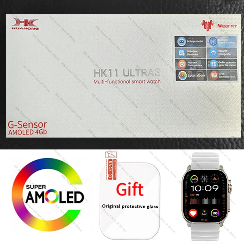 2026 New HK 11 ULTRA 3 Max Smartwatch 49mm AMOLED 4G ROM AI Robot Bluetooth Network Call Clock NFC Compass Smart Watch Men Women