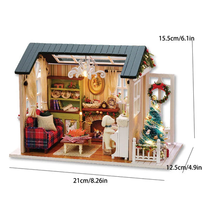 DIY Doll Houses Kits 3D Wooden Puzzles Mini Doll House Assembly Building Furniture Handmade Toys For Kids Birthday Gifts