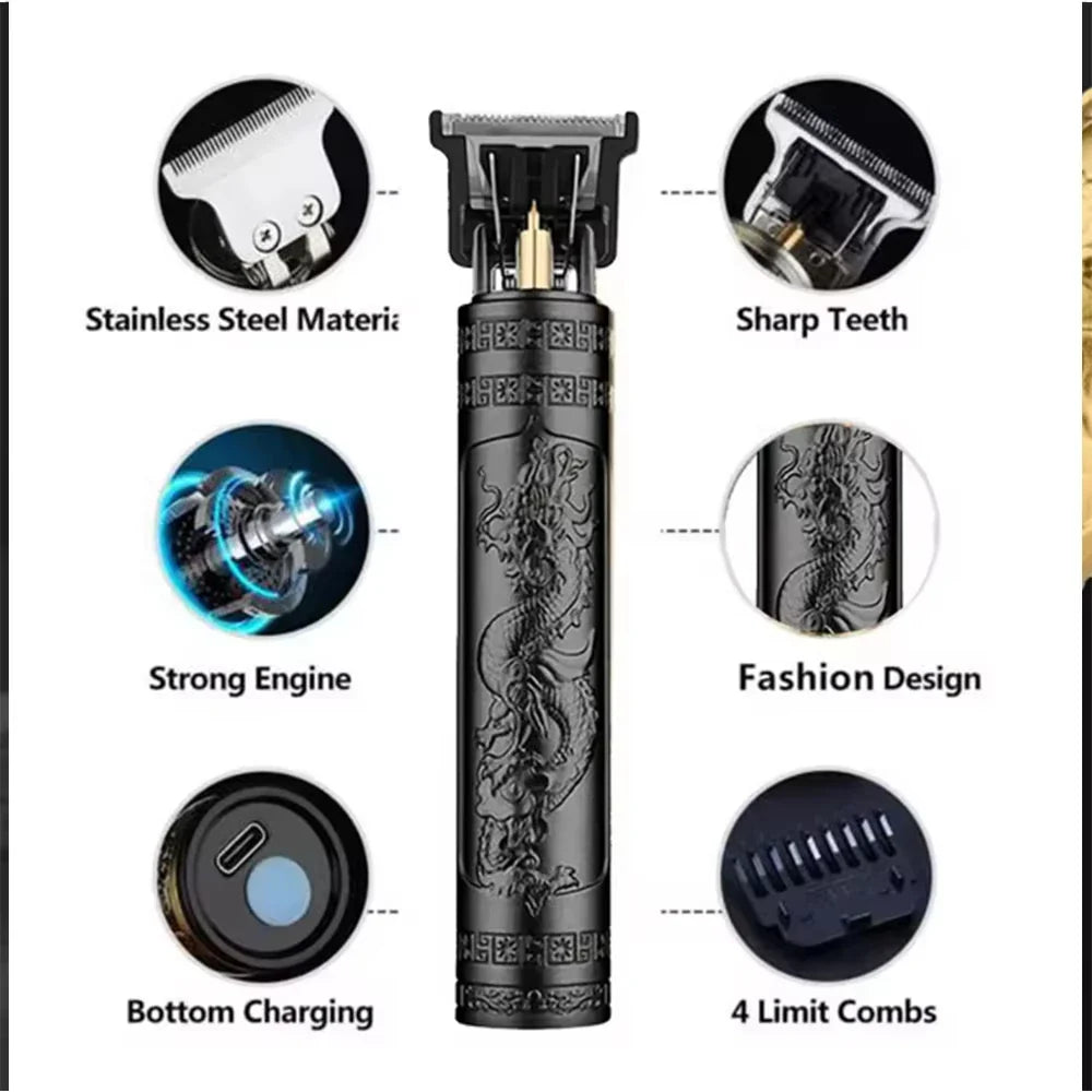 HIENA Electric Hair Clipper Set Portable Cordless Beard Trimmer Rechargeable Powerful Hair Cutting Machine Men's Hair Cutters