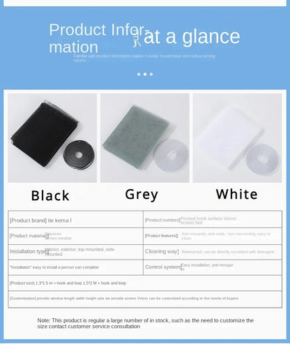 DIY Mosquito Net for Bed Window Home Textile the Mesh Indoor Self-adhesive Anti-insect and Fly Screen Curtains Garden