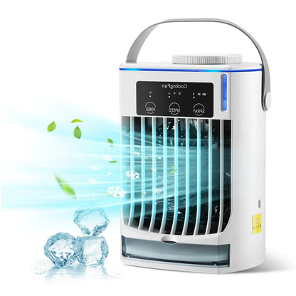 Small Space Air Conditioning for Home Rechargeable Portable Summer Desktop Air Cooler Spray Fan Moist Clean Air for Office Room
