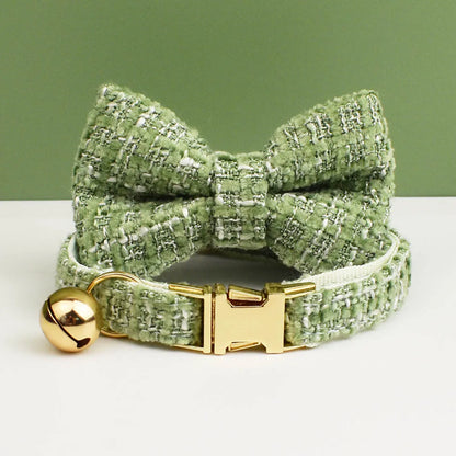 Personalized Metal Hardware Cat Collar And Leash Set with Bell Engraving ID Tag for Kittens Pet Accessories