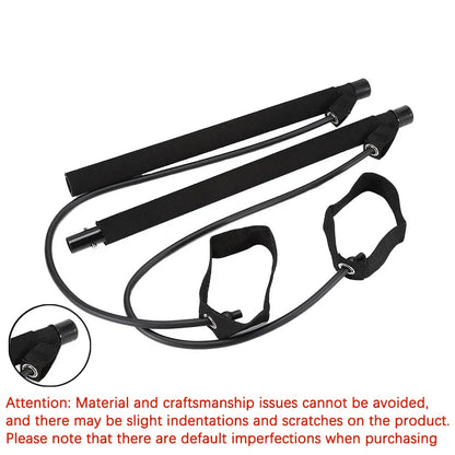 New Portable Yoga Pilates Bar Stick With Resistance Band Home Gym Muscle Toning Fitness Stretching Sports Body Workout Exercise