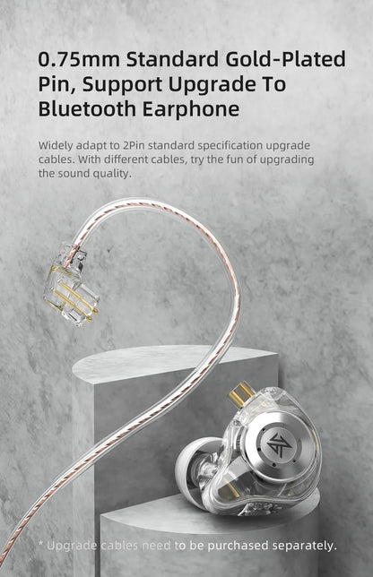 KZ EDX PRO 10mm Dual Magnetic Circuit Dynamic Drive Earphone HIFI Bass Earbud Sport Noise Cancelling Headset KZ ZSTX ZSN PRO ZAS