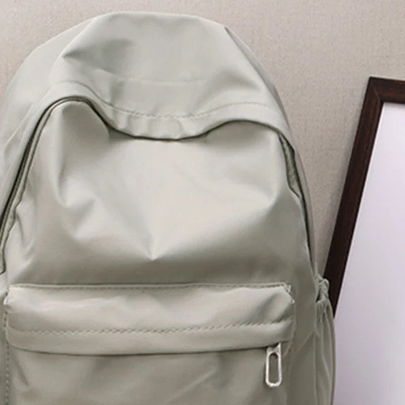 Women Schoolbag Waterproof Large Capacity School Backpack Smooth Zipper Solid Teens Girl Casual Daypack Bag Student Supply NEW