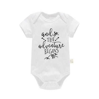 100%Cotton Baby Boys Girls Romper Short Sleeve Funny Letter Print I Love Mom Dad Jumpsuit Infant Newborn Costume Clothes