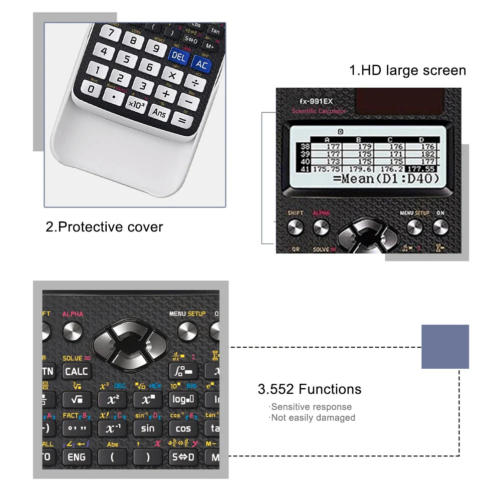 Multifunctional science function calculator-552function Specially designed for student exams, economical packaging，High-End Appe