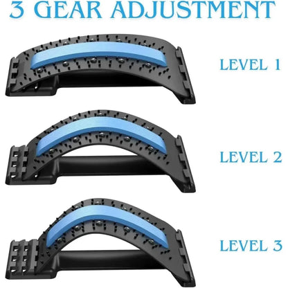 Back Support Back Stretching Device,Back Massager for Bed Chair Car,Multi-Level Lumbar Support Stretcher Spinal Muscle Pain Reli