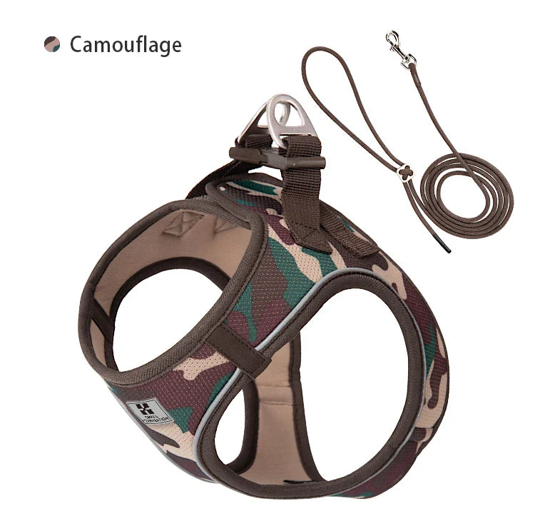 Dog Harness Leash Set for Small Medium Dog Adjustable Reflective Puppy Cat Harness pet Vest Chihuahua Dachshund Outdoor Walking