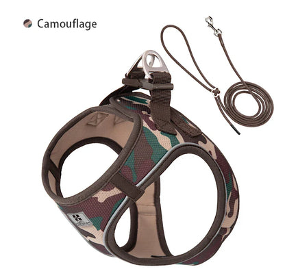 Dog Harness Leash Set for Small Medium Dog Adjustable Reflective Puppy Cat Harness pet Vest Chihuahua Dachshund Outdoor Walking
