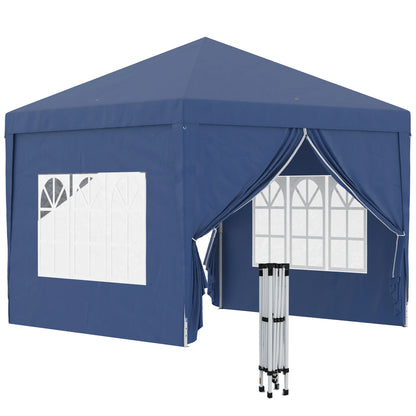 Outsunny 3 x 3(m) Pop Up Gazebo, Water and UV Resistant Party Tent Camping Canopy Marquee with  Carry Bag, Black