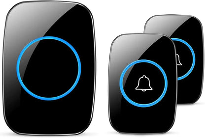 Waterproof Door Bell Kit, Distinguish Front and Rear Doors, Over 1000 feet Range and 60 Chime Wireless Doorbell for Smarthome