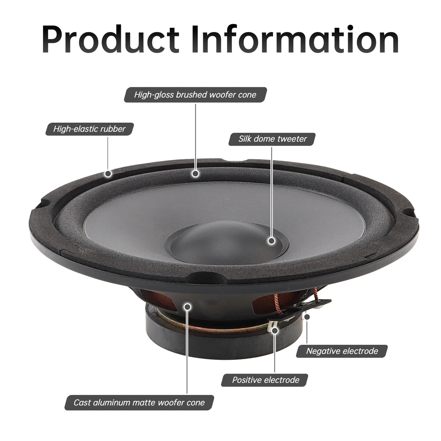 1 Piece 6.5 Inch Car Speakers 600W 2-Way Vehicle Door Subwoofer Audio Stereo Full Range Frequency Automotive Speakers for Car