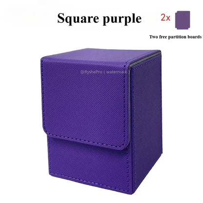 Trading Card Storage Box for 100+Single Sleeved Cards with 2 Dividers Commander Deck Box Compatible with Mtg Card Case