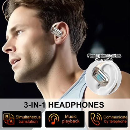 3-in-1 AI Translator Earbuds 144 Languages Noise Cancelling Bluetooth 5.3 Headset Instant Translator Smart Voice Real Time