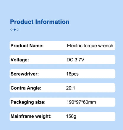 AZDENT Dental Implant Motor Electric Wireless Torque Driver Implant Torque Wrench with 16pcs Screwdrivers Contra Angle Motor