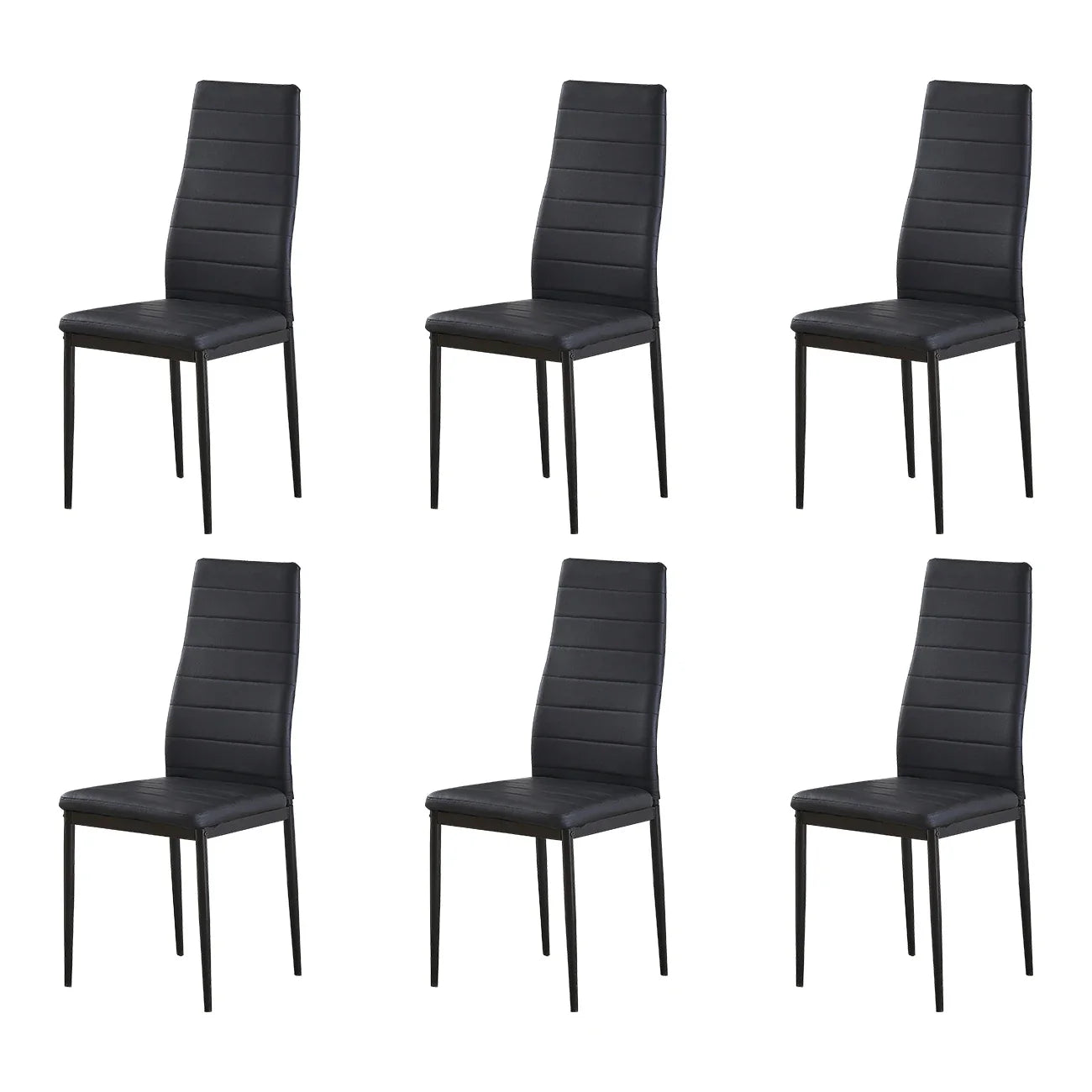BonChoice Set of 2/4/6 Dining Chairs PU Leather/Velvet High Back With Metal Legs For Dining Room Kitchen Restaurant Office