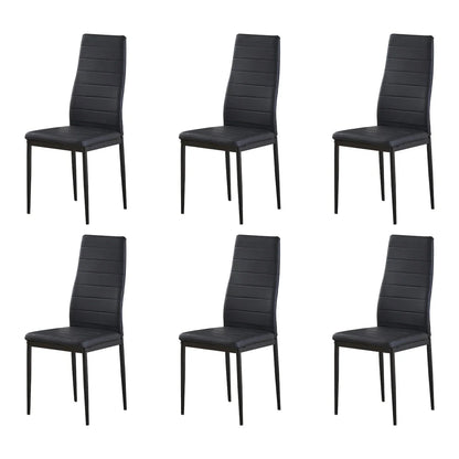 BonChoice Set of 2/4/6 Dining Chairs PU Leather/Velvet High Back With Metal Legs For Dining Room Kitchen Restaurant Office