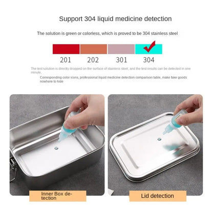Durable Stainless Steel Bento Box Large Capacity Square Lunch Box with Lid Leakproof Lunch Container Outdoor