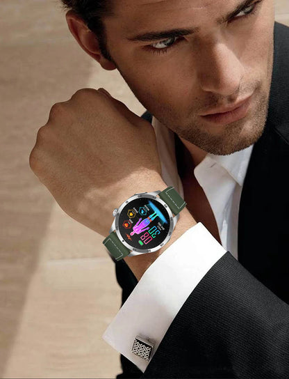 For iOS Android New Health Measurement SmartWatch Men Blood Oxygen Uric Acid ECG+PPG Body Blood Pressure HD Bluetooth Call Watch