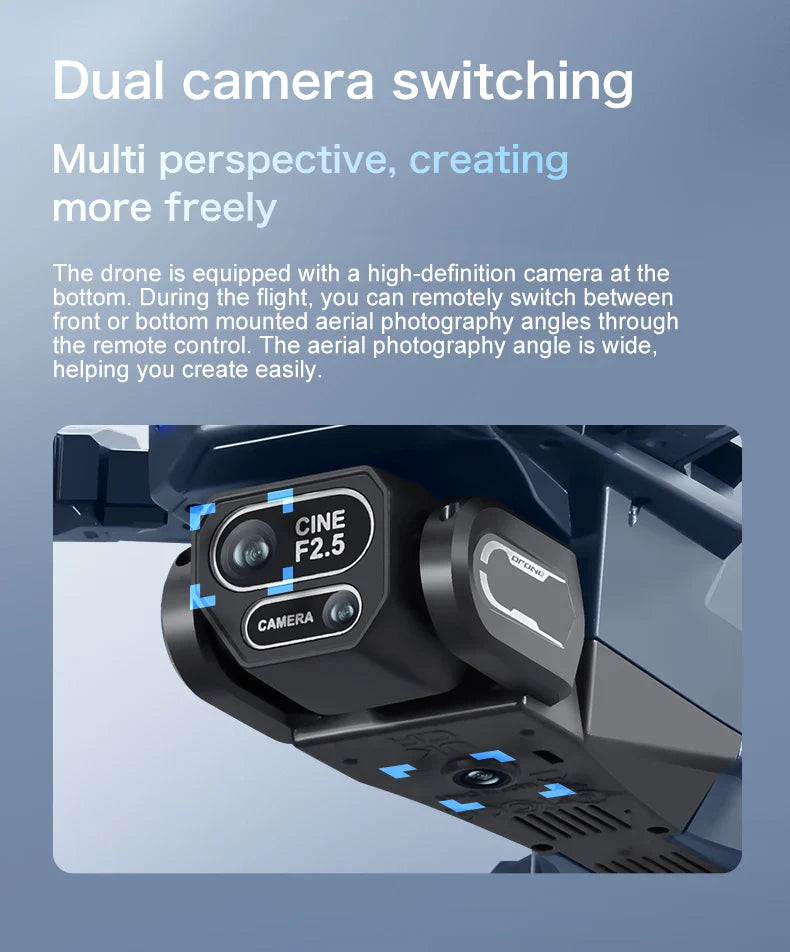New GT8 Drone 8K Professional HD Dual Cameras Screen Remote 5G WIFI Brushless Motor Obstacle Avoidance Foldable Quadcopter Toys
