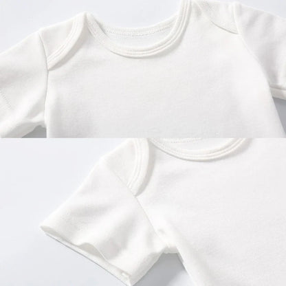 100%Cotton Baby Boys Girls Romper Short Sleeve Funny Letter Print I Love Mom Dad Jumpsuit Infant Newborn Costume Clothes