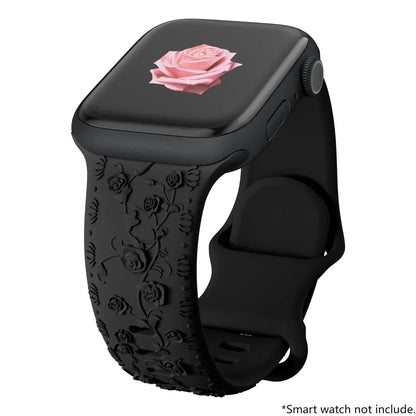 For Apple Watch Band 42mm 41mm 40 45mm 49mm 44mm Floral Engraved bracelet correa for iwatch series11 10 9 7 SE 6 8 Ultra 2 Strap