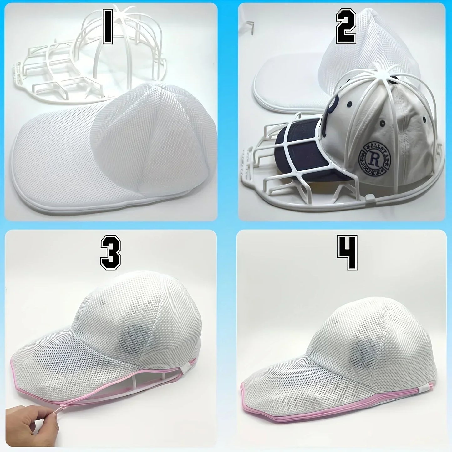Hat cleaning cage for washing machines, hat cleaner with mesh bag,Hat bags or hat racks can be purchased separately.