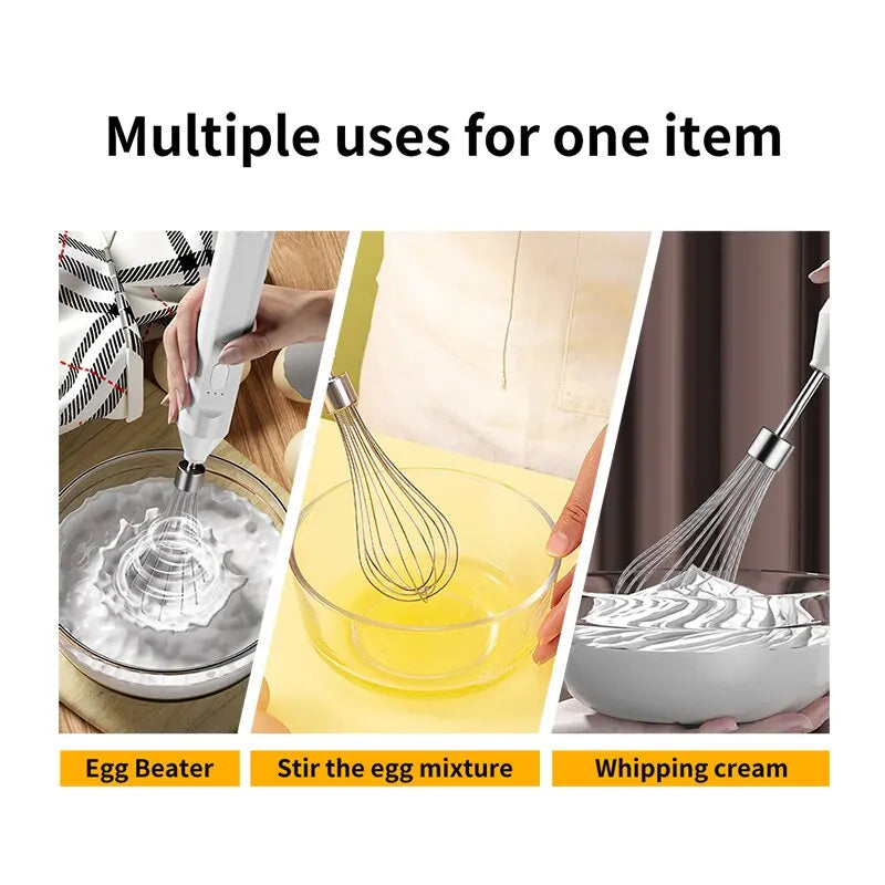 Electric Milk Frother Handheld - Egg Beater Coffee Mixer Foamer for Cappuccino Latte