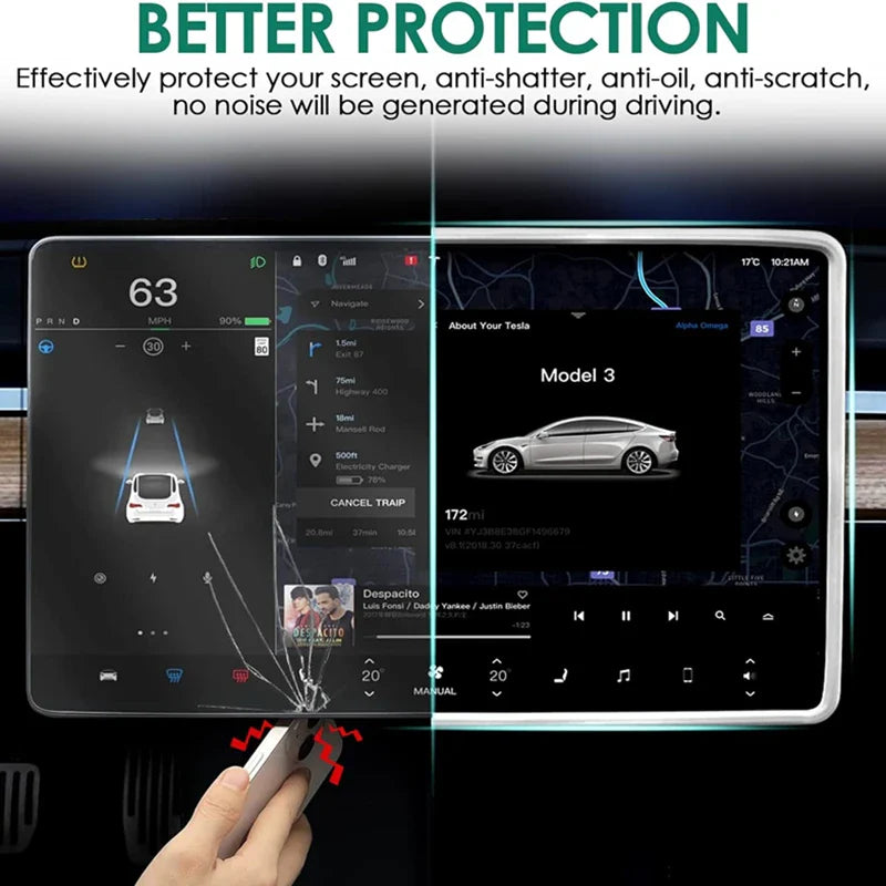 For Tesla Model 3 / Y Silicone Protective Frame Edge Cover Central Control Display Navigation Screen Protector Car Accessories