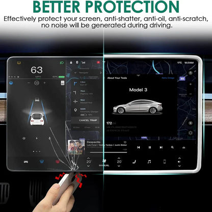 For Tesla Model 3 / Y Silicone Protective Frame Edge Cover Central Control Display Navigation Screen Protector Car Accessories