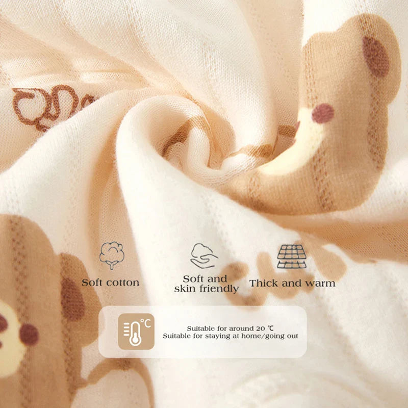 Thick Cotton Newborn Jumpsuit Cute Bear Romper Infant Crawling Clothes Winter Long Sleeved Bodysuit Boy Girl Kids Onesie Pajamas