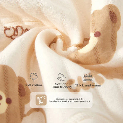 Thick Cotton Newborn Jumpsuit Cute Bear Romper Infant Crawling Clothes Winter Long Sleeved Bodysuit Boy Girl Kids Onesie Pajamas