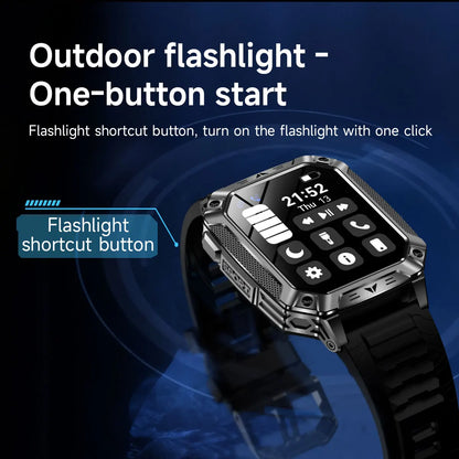 2026 New Built-in 1400mAh Super Large Battery Men Smart Watch Outdoor GPS 2.01"AMOLED Screen 10ATM Waterproof BT Call Smartwatch