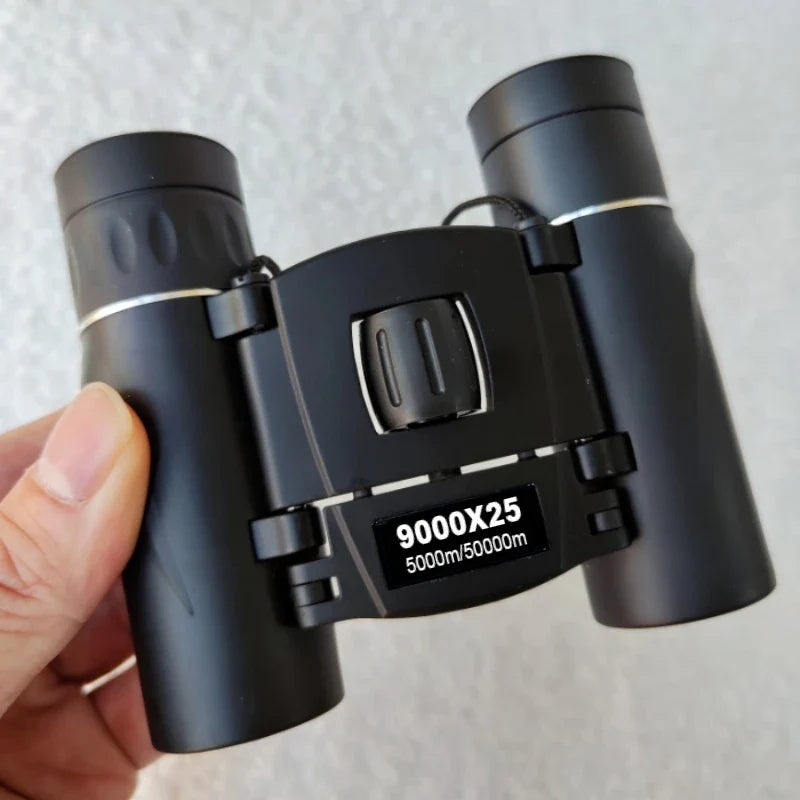 9000x25 HD Zoom Portable Powerful Binoculars Long Range BAK4 Telescope Jumelles Folding Optics for Outdoor Hunting Camping