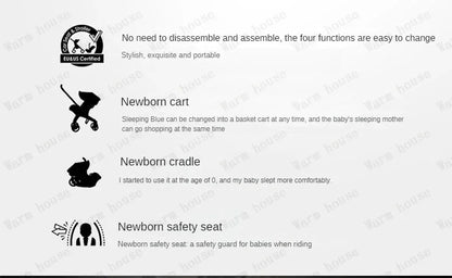 EU STOCK Foldable Lightweight baby stroller Multifunctional Four Wheels poussette bebe 3 en 1 Portable baby wagon