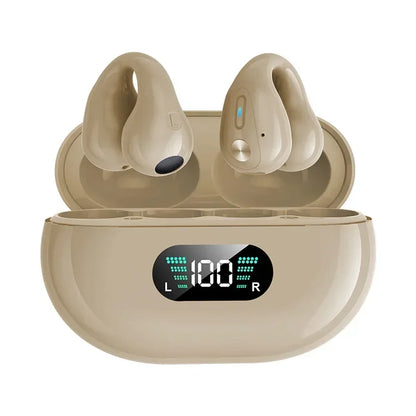 NEW TWS Wireless Headphones Bluetooth 5.3 Bone Conduction Earphones Earclip Design Touch Control Led Earbuds Sports Headsets