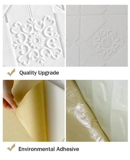 5-20pcs 35*35cm Ceiling 3d Home Bedroom Decor Background Wallpaper Peel Stick Waterproof Decoration Wall Stickers Anti-collision