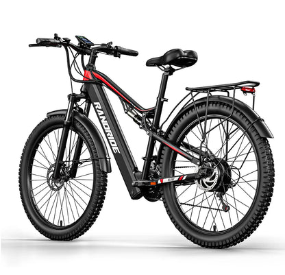 RANDRIDE Electric Bike YG90 48V 17Ah Battery 1000W Motor 27.5" Mountain Bicycle Full Suspension With Hydraulic Brake 21 Speeds