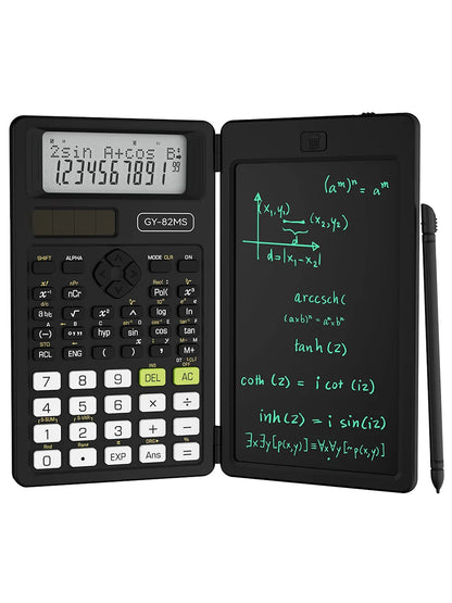 2-In-1 Foldable Scientific Calculator & 6 inch Writing Tablet 82MS 240 Function LCD Display For College Office Student Teacher