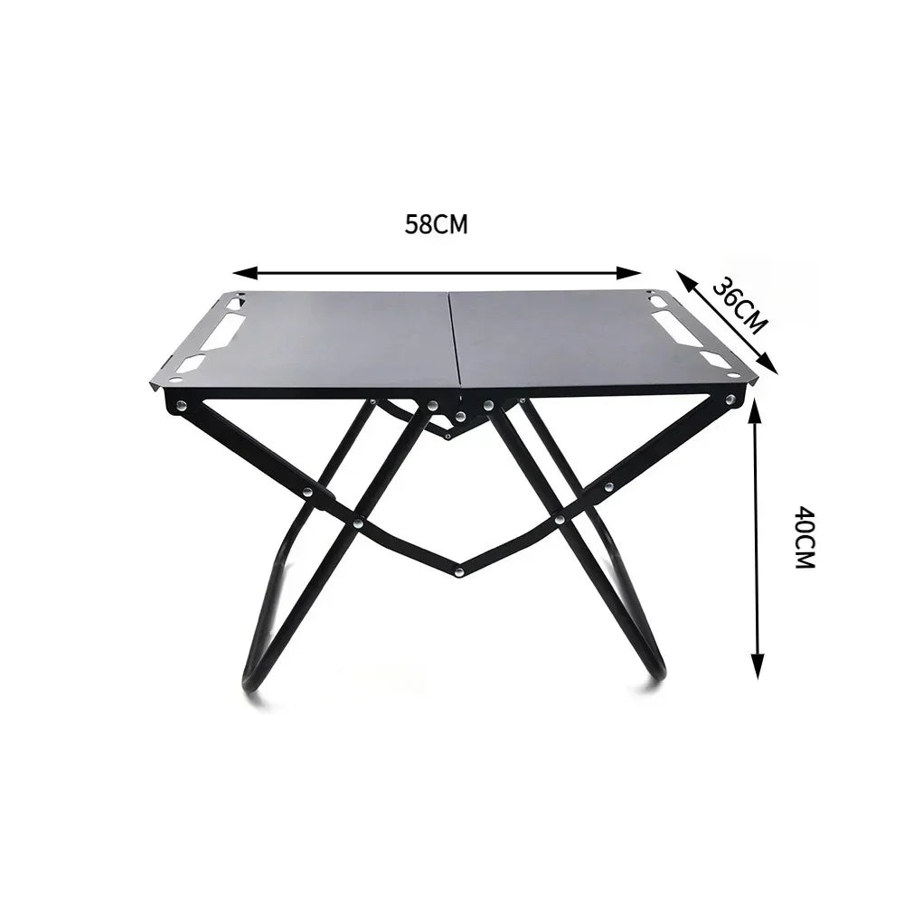 Portable Foldable Picnic Table, Lightweight Outdoor Camping & Beach Table with Hollow Edge, Hangable and Easy to Carry for Trave