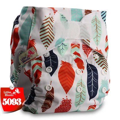 [Littles&Bloomz] Baby Washable Reusable Real Cloth STANDARD Hook-Loop Pocket Nappy Diaper Cover Wrap, suits Birth to Potty