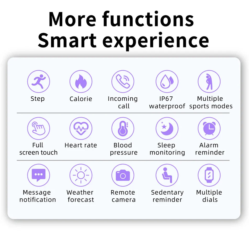 LIGE Smart Watch Women Men Full Touch Screen Bluetooth Call Smartwatch Waterproof Sports Fitness Tracker Watches for Android iOS